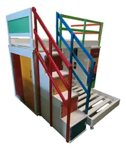 Comprar Litera Individual Alto Brillo Con Ropero,cajonera Y Escalera