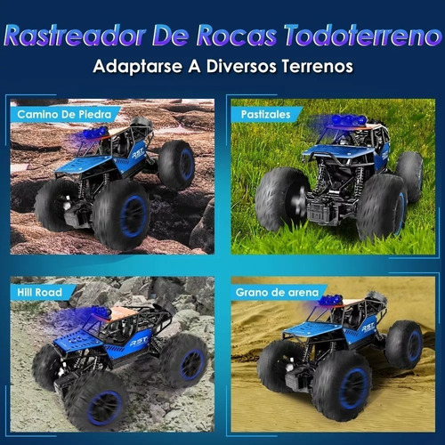 Auto Carro A Control Remoto Recargable 4x4 Con Led 18km/h