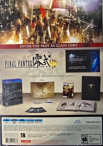 Final Fantasy Type 0 Hd Collectors Edition Playstation Ps4