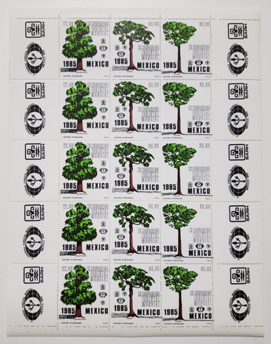 Imagen 1 de 1 de Congreso Forestal Mundial Planilla 25 Timbres Nuevos México