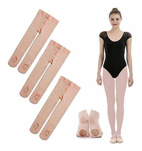 Imucci - 3 Pares De Medias De Baile De Ballet Convertibles