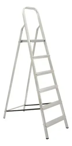 Escalera Tijera De Aluminio Domestica 6 Escalones Maestro Aluminio