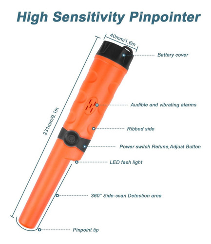 Detectores De Metales Pin Pointer Con Herramienta Holster Tr