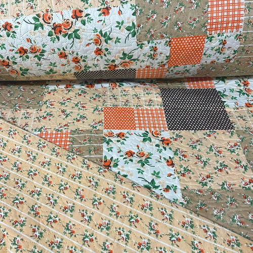 Tecido Matelassê Estampado Floral Patchwork 02