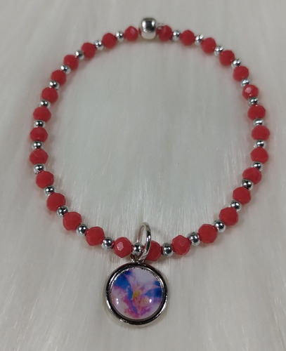 Pulsera De Cristales Rojos Del Arcángel Uriel Elastizada