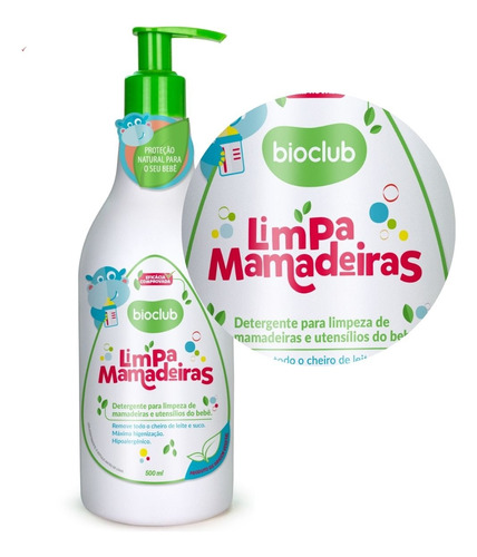 Limpa Mamadeira Sabão Detergente Orgânico Bioclub 500ml