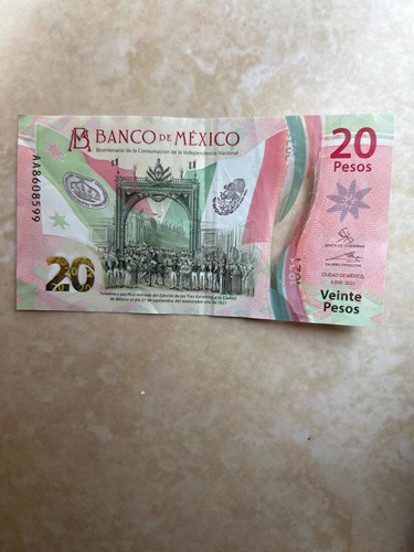 Billete De 20 Pesos Mexicanos Sería Aa8