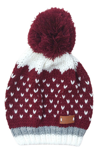 Gorro Combinado Mini Anima Tejido Abrigo  Bebe Kids Bordo