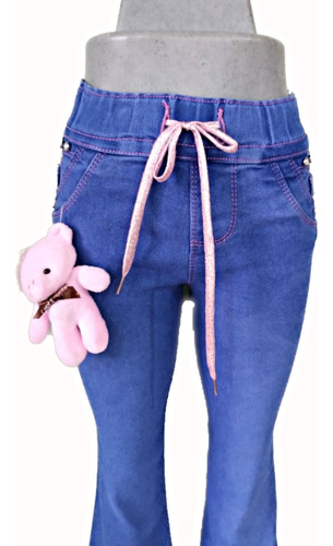 Pantalón Acampanado Jogger De Niña Mezclilla Stretch