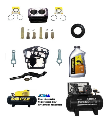 Kit Peças Compressor Ar Msl 10 Mundial / Csl 10 Pratic Air