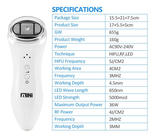 Mini Hifu Radiofrecuencia Portatil Ultrasonido Lifting