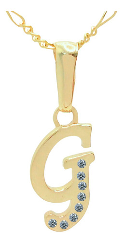 Dije Inicial Letra G Oro 14k Tamaño 2cm + Cadena De Regalo