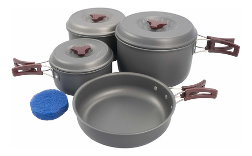 Acecamp Hard Anodized Portable Camping Cookware Set Cooking