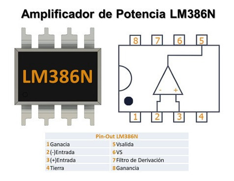 Lm386n Lm386 Circuito Integrado Amplif. De Audio - Pack De 5