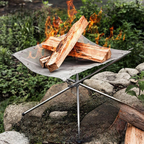Brasero De Malla Para Fogatas, Soporte Para 56 X 56 X 43 Cm