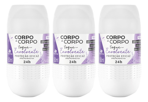 3 Desodorante Antiperspirante Roll On Envolvente 50ml Davene