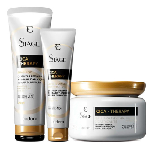 Kit Shampoo Máscara Capilar E Leave In Cica Therapy Siàge