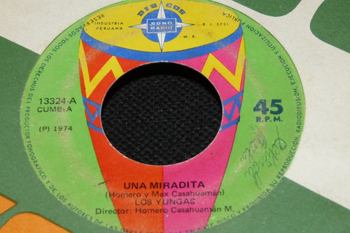 Jch- Los Yungas Una Miradita Cumbia Peru 45 Rpm