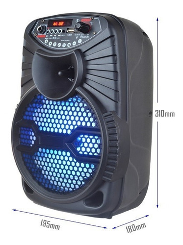 Imagen 8 de 8 de Cabina De Sonido Recargable Bluetooth Aux Parlante Audio
