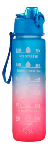 Botella De Agua Plástica Motivacional Deportiva 1 Litro