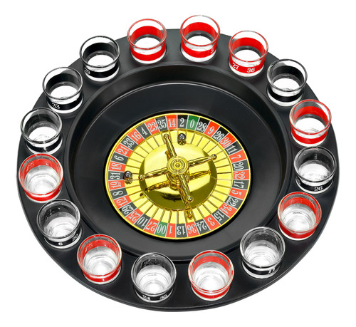 16 Pieza Ruleta Cristal Chupito Color Rojo Negro Odd