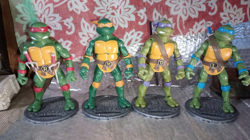 Tortugas Ninja Con Bases Totalmente Articuladas Completas (Usado)
