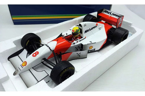 F1 Ayrton Senna Mclaren Ford Mp4/8 Gp Europa 1993 1/18 Cor Branca