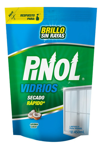Pinol Poder Vidrios Y Superficies Pouche 450ml