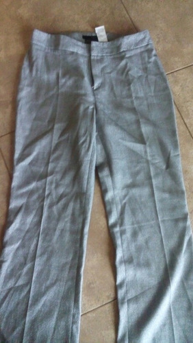 Pantalon Zara De Dama Talle 24 Tela Gris Brillosa Con Licra