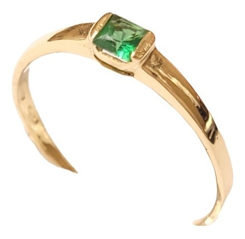 Imagen 2 de 7 de Anillo Oro 18kts Solitario Cubic 1,2grs N°13 Brumat