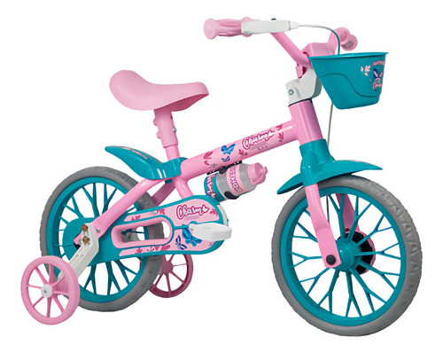 Bicicleta  infantil infantil Nathor Charm 2021 aro 12 freio tambor cor rosa com rodas de treinamento
