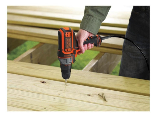 Imagen 3 de 3 de Taladro Atornillador Matrix De Black + Decker Bdedmt 4 Amp Naranja 60 120