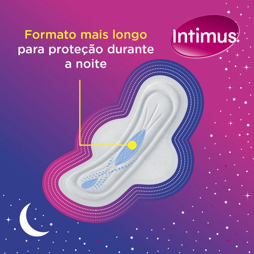 Kit 5 Pç Absorvente Noturno Seca Com Abas Total 40un Intimus