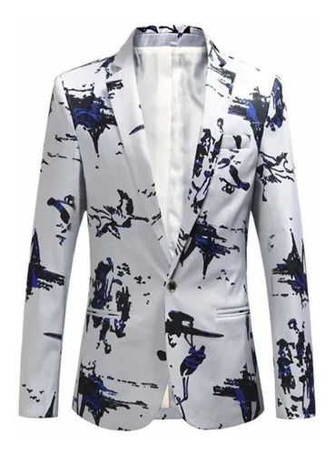 Chaqueta Con Estampado De Pajaro Floral Para Hombre