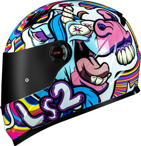 Capacete Ls2 Ff358 Classic Bubble Branco/color Nf Novo