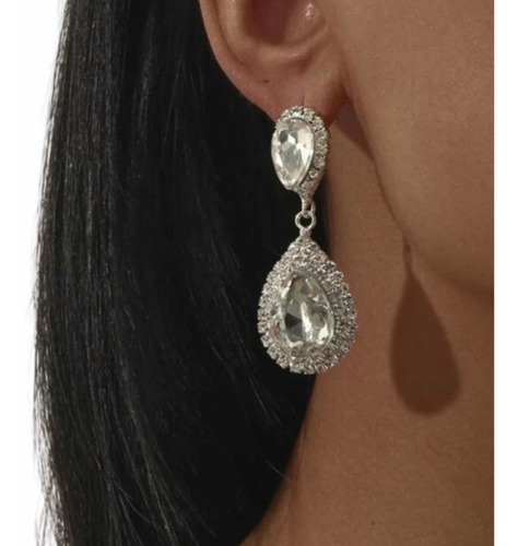 Aretes Elegantes Cristal Corte Diamante Fiesta Novia Xv Boda
