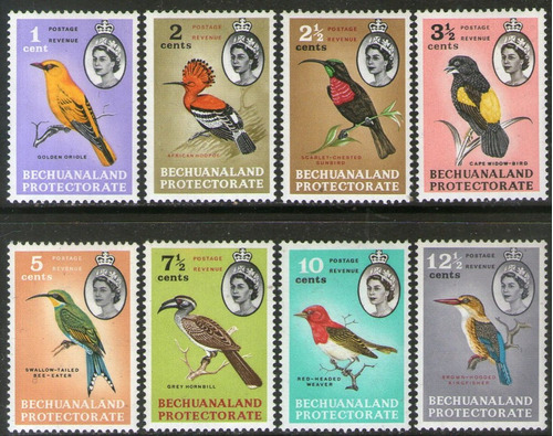 Bechuanaland Serie X 8 Sellos Mint Aves Y Pájaros Año 1961 