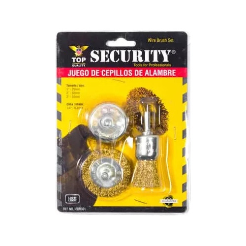 Cepillo Espiga 3 Pcs P/taladro Security