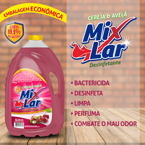 Desinfetante Uso Geral Mix Lar Cereja E Avelã - 5l