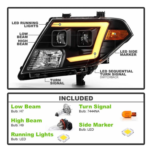 Par Faros Led Nissan Frontier Pro-4x 2009-15 16 2017 18 2019