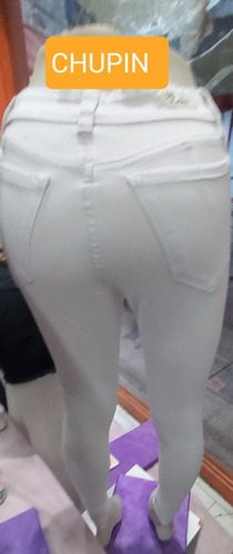 Jean Dama Blanco Elastizado