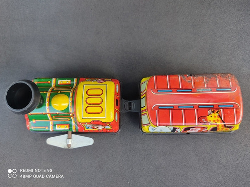 Imagen 3 de 4 de Antigüedades Juguete De Lata Tren A Cuerda