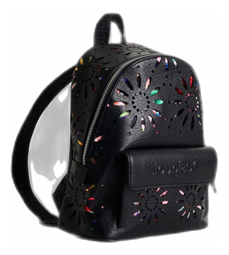 Mochila Nueva Desigual Negra Troquelada