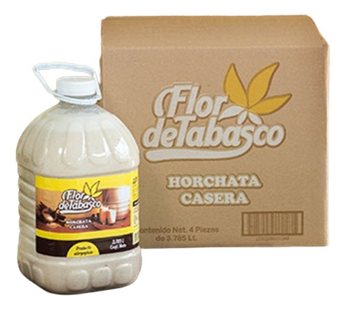 Horchata Flor De Tabasco Galon 3.785 Litros (pack 4 Piezas)