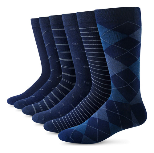 Calcetines De Vestir De Algodón Para Hombre 6 Pares Diseño L