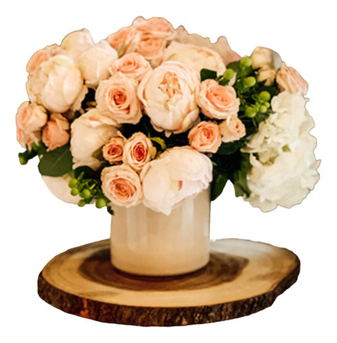 Arreglo Floral Artificial Peonias, Rosas 