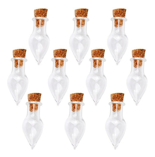 20x Mini Botellas Con Tapa Corcho Forma Lágrima Drop Diy