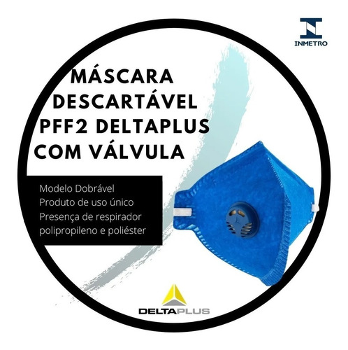 Máscara Pff2 N95 Com Válvula Deltaplus Certificado E Inmetro