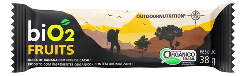 Barra de cereal biO2 Outdoor Nutrition Organico sem glúten sabor banana com nibs de cacau 38 g
