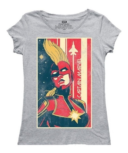 Playera Máscara De Látex Captain Marvel Poster Mujer Mlmv